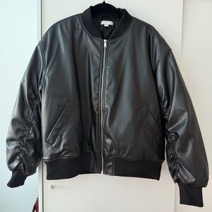 Topshop leather bomber jacket